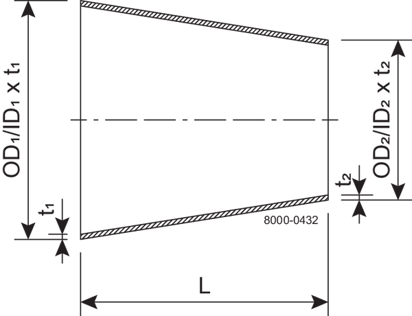RED CON 25.4x19 R/P 316L
