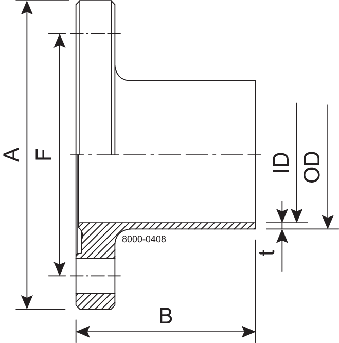 FLANGE BF DN15 H3 1.4404