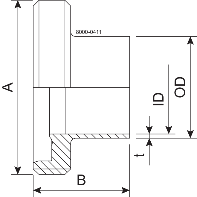 MALE GS DN100 H3 1.4404