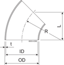 انحناء 45 DN50 HSF3 1.4307