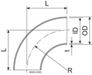 BEND 90 SHORT DN15 HSF3 1.4307