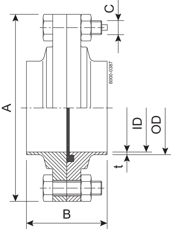 FLANGE COM DN100 1.4404 EPDM