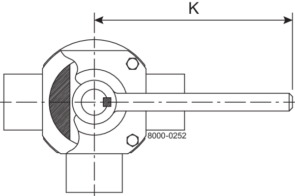 HANDLE CPL. 3-4 PORTS 101.6