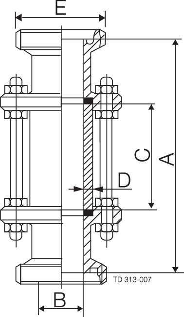 IN-LINE SIGHT GLASS DIN NW65