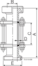 SIGHT GLASS NUT/LINER NW25 304