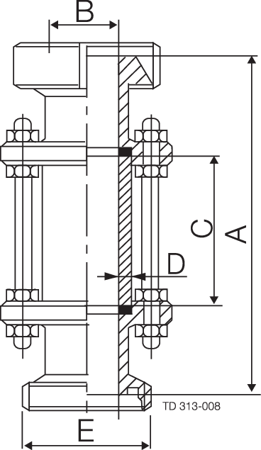 SIGHT GLASS NUT/LINER NW25 304