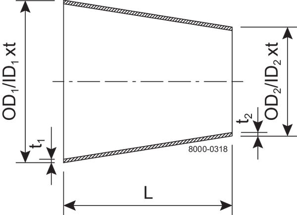 REDUCER CON W 104/76.1 316LPOL