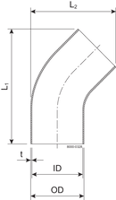BEND-45 76.1-POL/RAW-316L