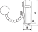 غطاء نهاية مع سلسلة 101.6-SB-304L