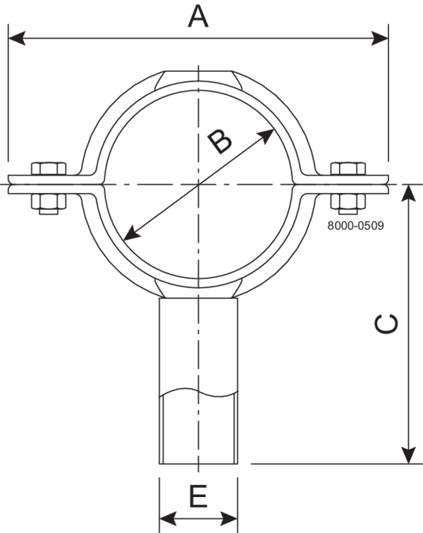 PIPE SUPPORT ISO 76.1X90-304